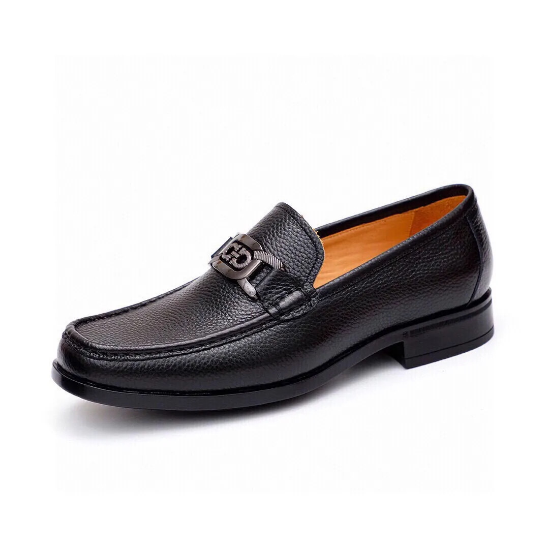 Men's shoes 💰520 💐[Ferragamo/Ferragamo] New 🐲Ferragamo* Ferragamo classic formal leather shoes! It uses imported first-layer pebbled cowhide leather upper + luxurious hardware buckle, and the inner first-layer comfortable cowhide leather lining! Original rubber outsole! Code number 38-44 (45🉑️customized)